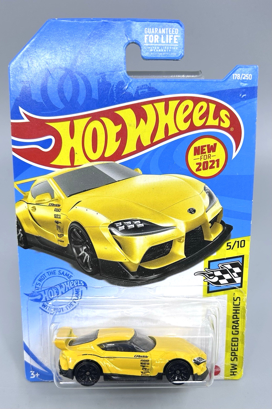 Hot Wheels '20 TOYOTA GR Supra Yellow HW Speed Graphics 5/10 JDM 1:64 Diecast